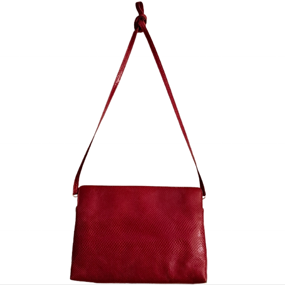 Vintage Salvatore Ferragamo Snakeskin Red Crossbody Bag - Picture 13 of 13